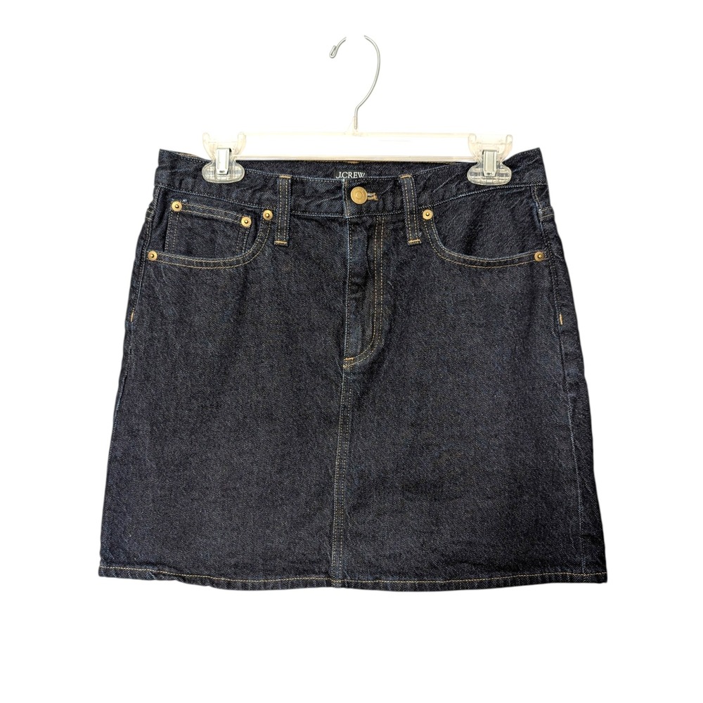 J.Crew Women Dark Indigo Denim Mini Skirt Size 27 100% Cotton A-Line 5-Pocket